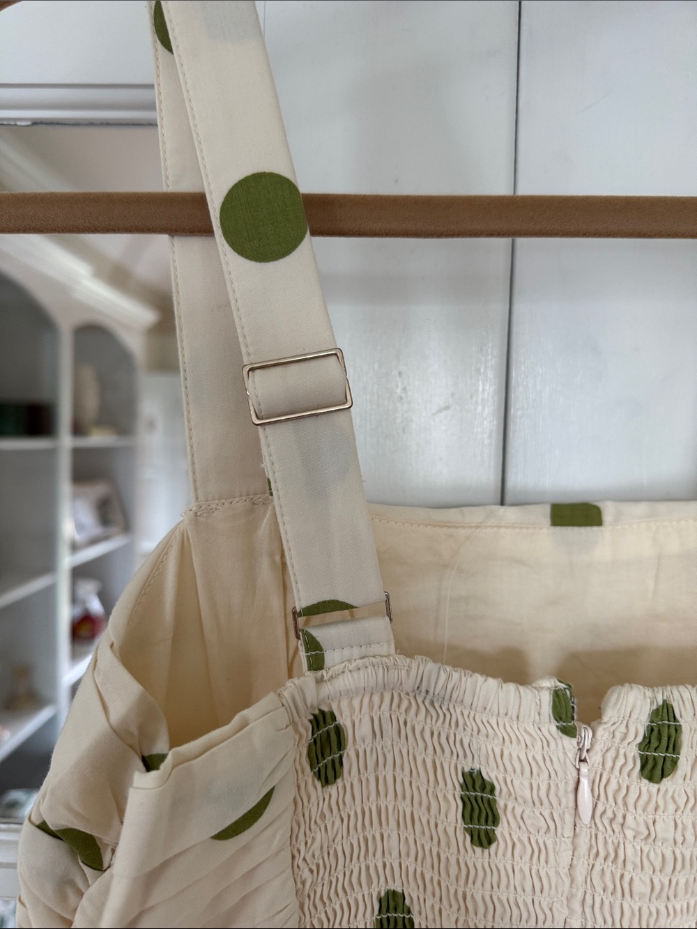 Abercrombie & Fitch Cream Sundress with Green Polka Dots - Picture 10 of 12